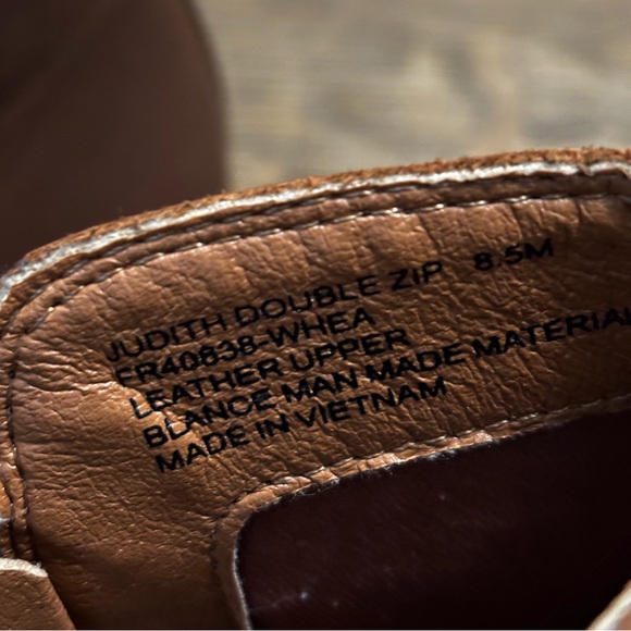 Frye Judith Double Zip Cognac Leather Ankle Boots 8.5 - Picture 2 of 8